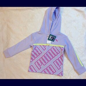 Girls Puma Sweater Hoodie Size : 5 color: purple